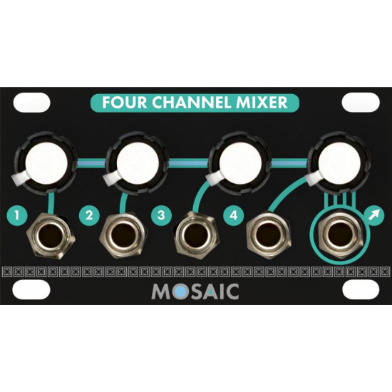 Mosaic Four Channel Mixer 1U Black