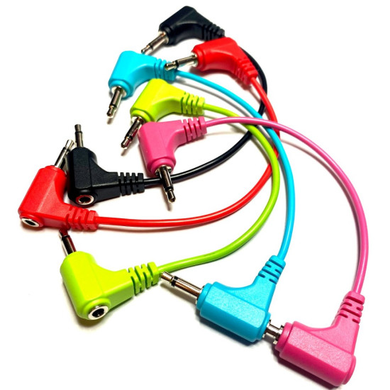Tendrils Stakkas Right Angled Eurorack Patch Cable (30cm Magenta)