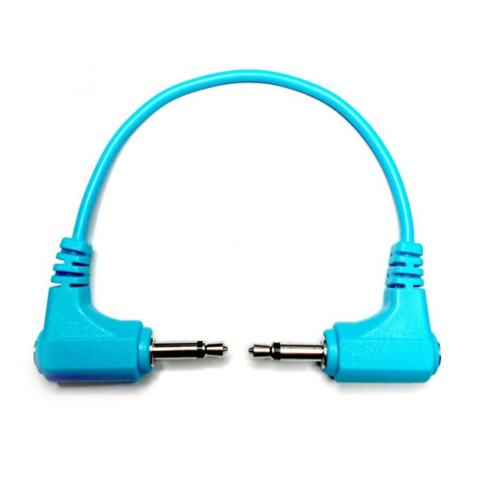 Tendrils Stakkas Right Angled Eurorack Patch Cable (60cm Cyan)